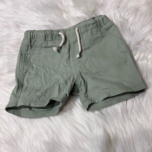 H&M Baby Sage Green Cotton Drawstring Shorts | 9-12 Months